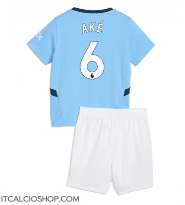 Manchester City Nathan Ake #6 Prima Maglia Bambino 2024-25 Manica Corta (+ Pantaloni corti)